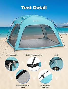 【2個セット】POP UP SUNSHADE ON WIDE SCREEN SUN NINJA Beach Tent Sun Shelter UPF50+ - Easy Pop Up Beach